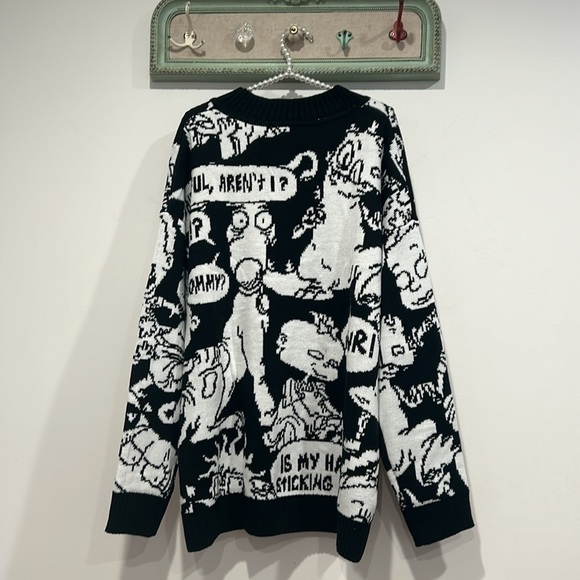 Dolls Kill Rugrats thinking too much knit nostalgia graphic sweater medium/large - Picture 6 of 6